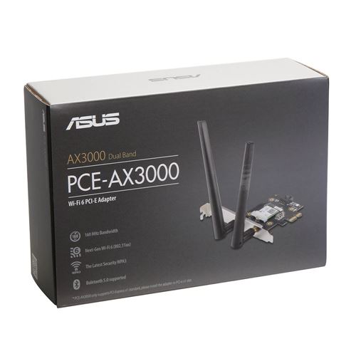 ASUS AX3000 Dual Band PCI-E WiFi 6 (802.11ax). Supporting 160MHz, Bluetooth  5.0, WPA3 network security, OFDMA and MU-MIMO - Micro Center