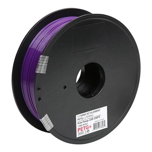 Inland 1.75mm PETG+ 3D Printer Filament - 1kg (2.2 lbs) Spool - Purple - Micro  Center