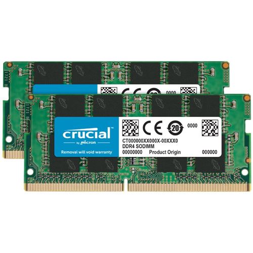 Crucial 16GB 2 x 8GB DDR4-2666 PC4-21300 CL-19 SO-DIMM Memory Kit