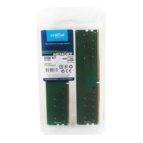 Crucial Pro DDR4 32 Go (2 x 16 Go) 3200 MHz CL22 - Mémoire PC - LDLC