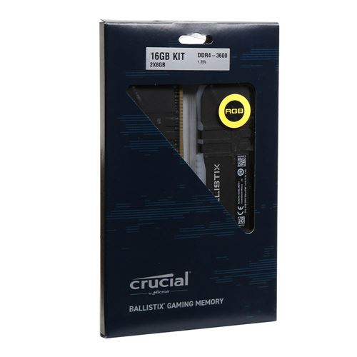 Crucial Ballistix 3600MHz DDR4 RAM Memory 16GB 16GBx1 BL16G36C16U4B Black