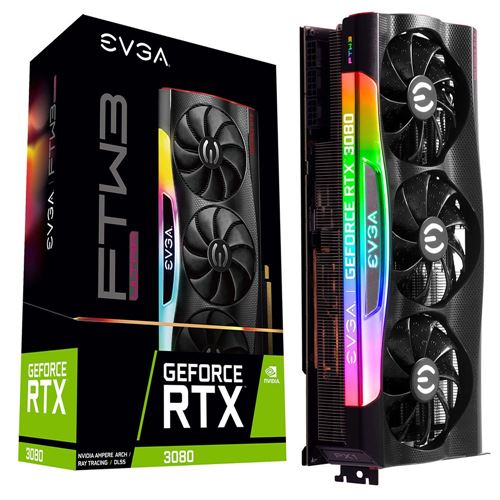 EVGA NVIDIA GeForce RTX 3080 FTW3 Ultra Gaming Triple-Fan 10GB PCIe 4.0 Graphics - Center