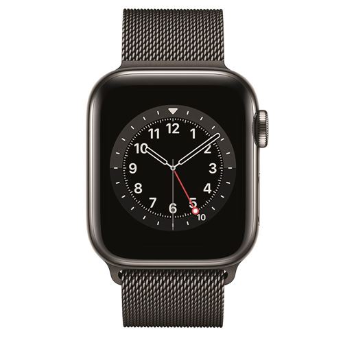 Apple Watch Series 6 GPS + Cellular 44mm Graphite Stainless Steel with  Graphite Milanese Loop A2294 44mm in Stainless Steel - US