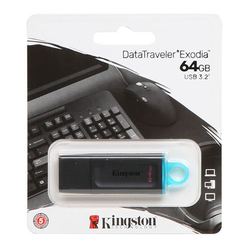 Kingston DataTraveler Exodia USB 3.2 (Gen 1) Flash Drive - Black Micro Center