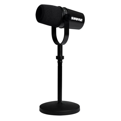 Shure MV7 Unidirectional Dual XLR/USB Podcasting Microphone, Black W/ACC  KIT MV7-K B