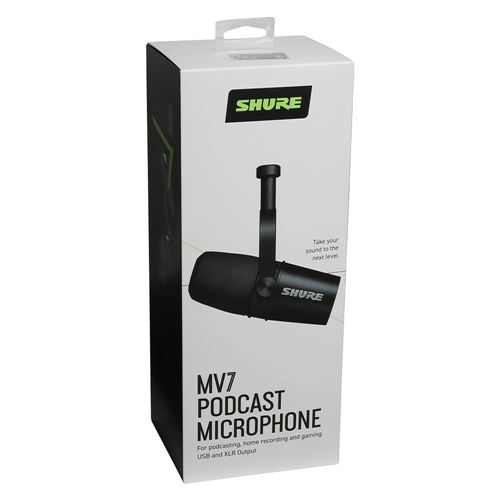 Shure MV7 Podcast USB/XLR Dynamic Microphone - Black; Podcasting