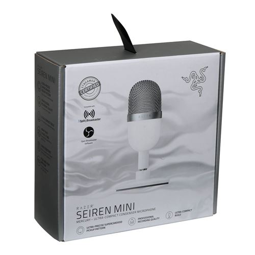Razer Seiren Mini USB Condenser Microphone - White; for Streaming