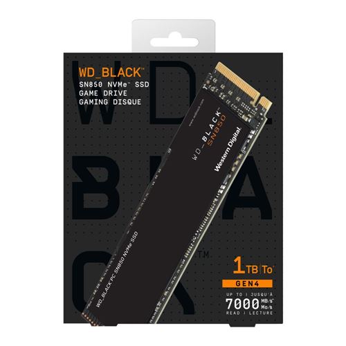 WD_BLACK 1TB SN850 NVMe Internal Gaming SSD Solid State Drive - Gen4 PCIe,  M.2 2280, 3D NAND, Up to 7,000 MB/s - WDS100T1X0E