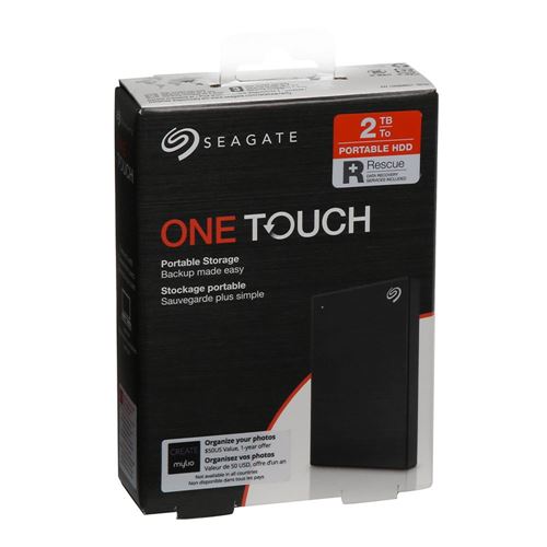 One Touch 2TB Hard Drive Black USB 3.2 (Gen 1 Type-A) (STKB2000400) - Micro Center
