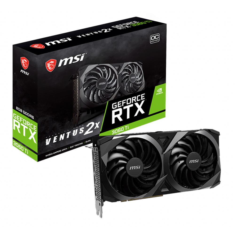 Micro Center MSI GeForce RTX 3060 Ti Ventus 2X Overclocked Dual Fan 8GB GDDR6 PCIe 4 0 