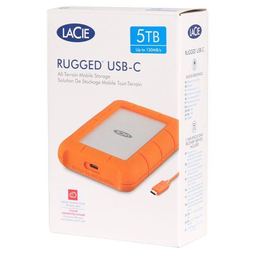 LaCie Rugged 5TB Portable External HDD - USB 3.0/2.0 Compatible,  Shock/Dust/Rain Resistant for Mac & PC