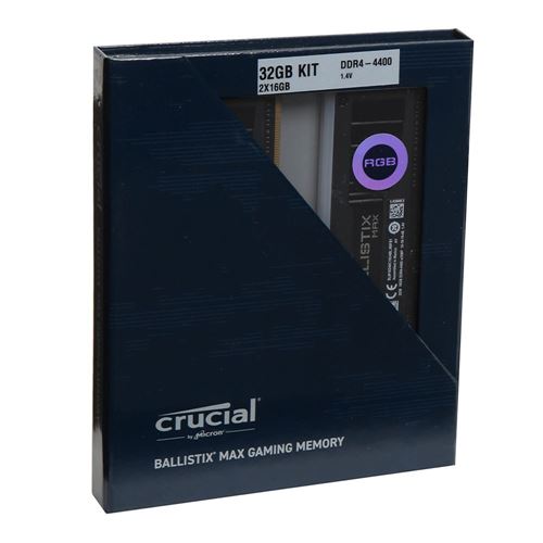 Crucial Ballistix Max RGB 32GB (2 x 16GB) DDR4-4400 PC4-35200 CL19 