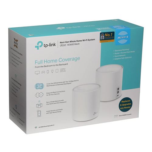 TP-Link WiFi 6 Mesh Router Replacement System | 2- AX1800 Mesh Routers |  Coverage up to 4,000 Sq. ft.