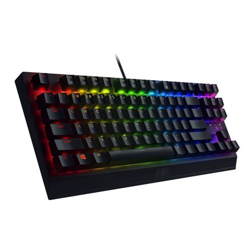  Razer BlackWidow V3 Tenkeyless TKL Mechanical Gaming Keyboard:  Yellow Mechanical Switches - Linear & Silent - Chroma RGB Lighting -  Compact Form Factor - Programmable Macros - USB Passthrough : Video Games