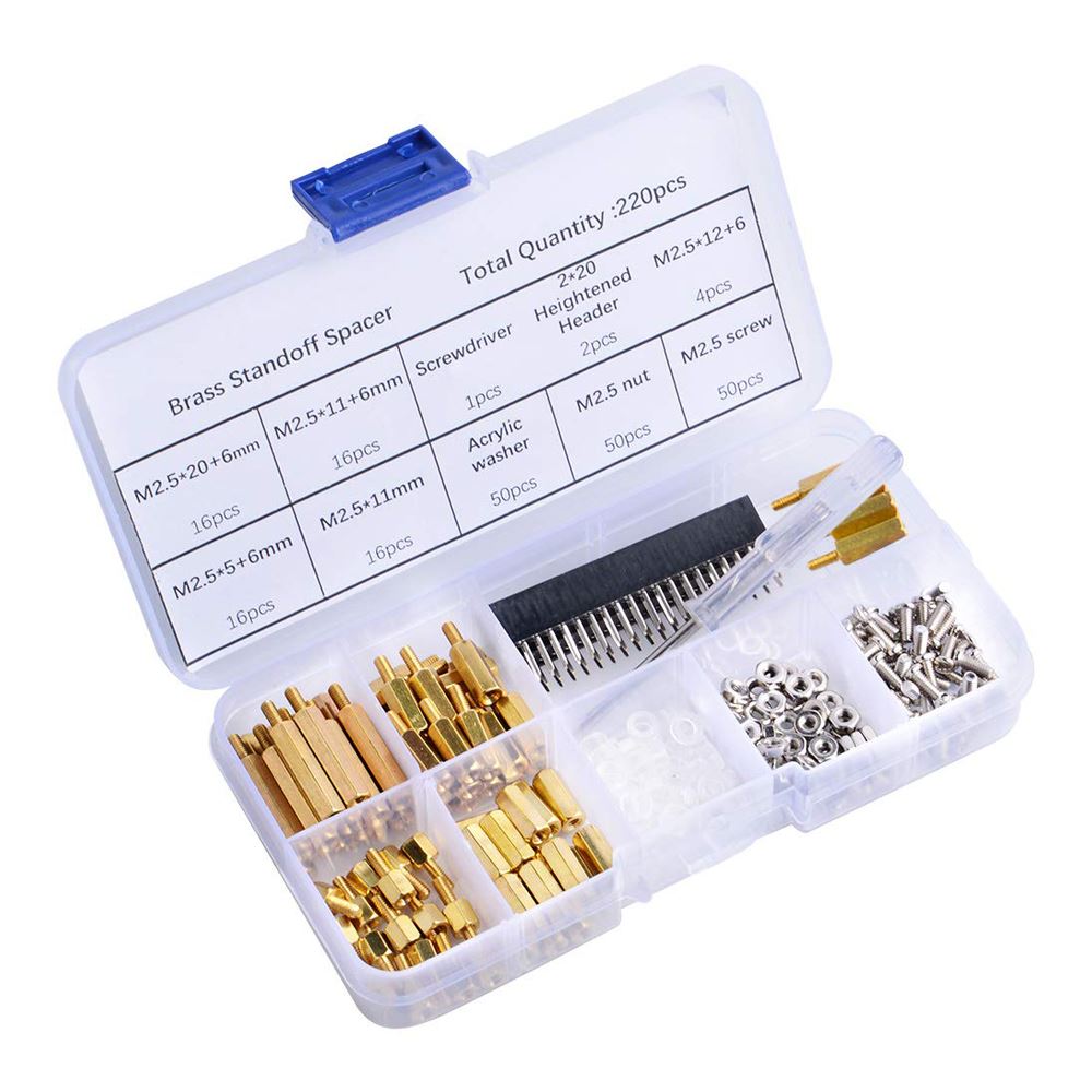 52Pi Standoffs M2.5 Brass Spacer Kit 220 Pieces Micro Center