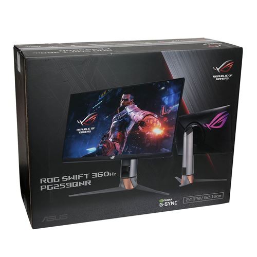 Asus PG259QN ROG Swift 360Hz 24.5 inch HDR, IPS, 1ms, G-SYNC Gaming Monitor  Bundle with 2x 6FT Universal 4K HDMI 2.0 Cable, Universal Screen Cleaner  and 6-Outlet Surge Adapter 