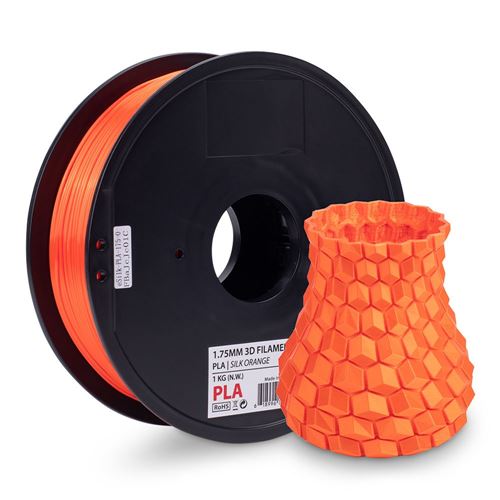 Inland 1.75mm Orange Silk PLA 3D Printer Filament - 1kg Spool (2.2 lbs) -  Micro Center
