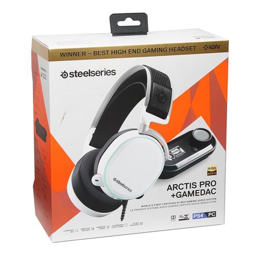 Arctis Pro Wired Gaming Headset w/ GameDAC; Bi-directional Microphone, v2.0 sound - White - Micro Center