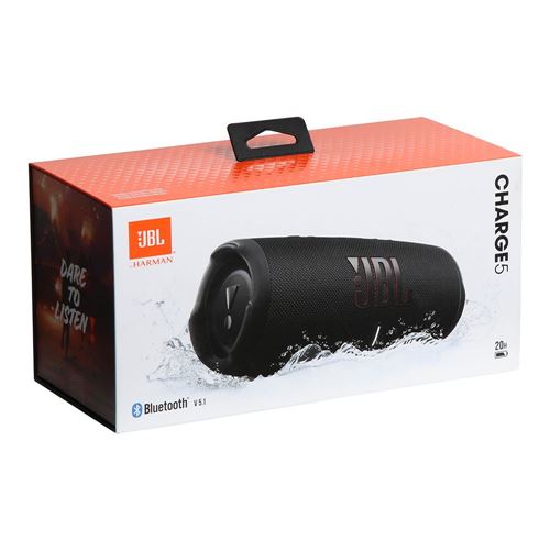 JBL Charge 5 Portable Waterproof Speaker with Powerbank - Black