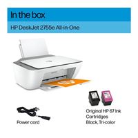 HP DeskJet 2755e All-in-One Wireless Color Printer; 3 months Instant Ink  included with HP+ - Micro Center