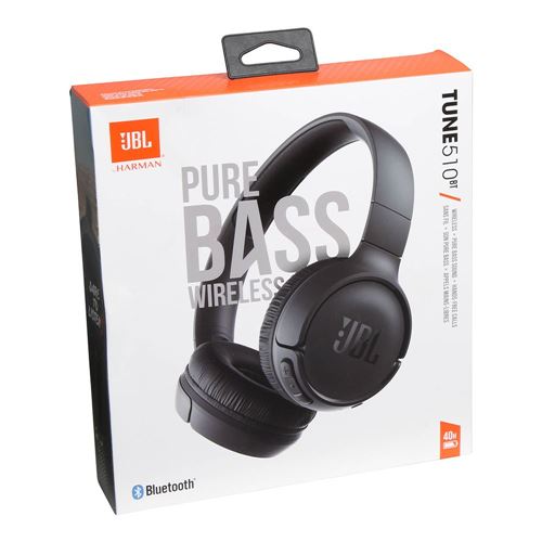 Underinddel Deltage telt JBL Tune510BT Wireless Bluetooth On Ear Headphone - Black; Up to 40 Hours  of Battery Life; Built-in Microphone; On Earcup - Micro Center