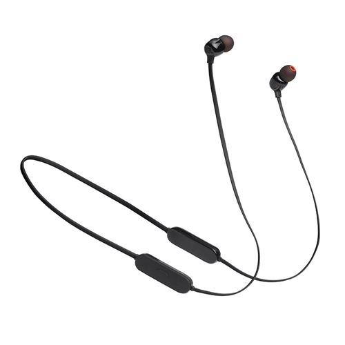 JBL TUNE of Bluetooth Inline Wireless Listening 125BT Earbuds Hours - - Micro Volume Center Black; Inline Time; to 16 Microphone; Up