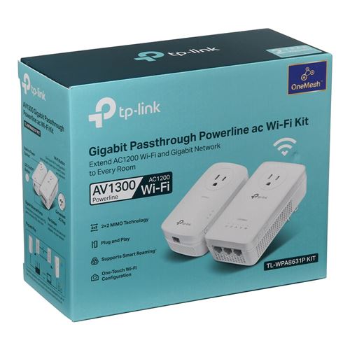 TP-LINK AV1300 Gigabit Pass-through Powerline AC Wi-Fi Kit - Micro Center