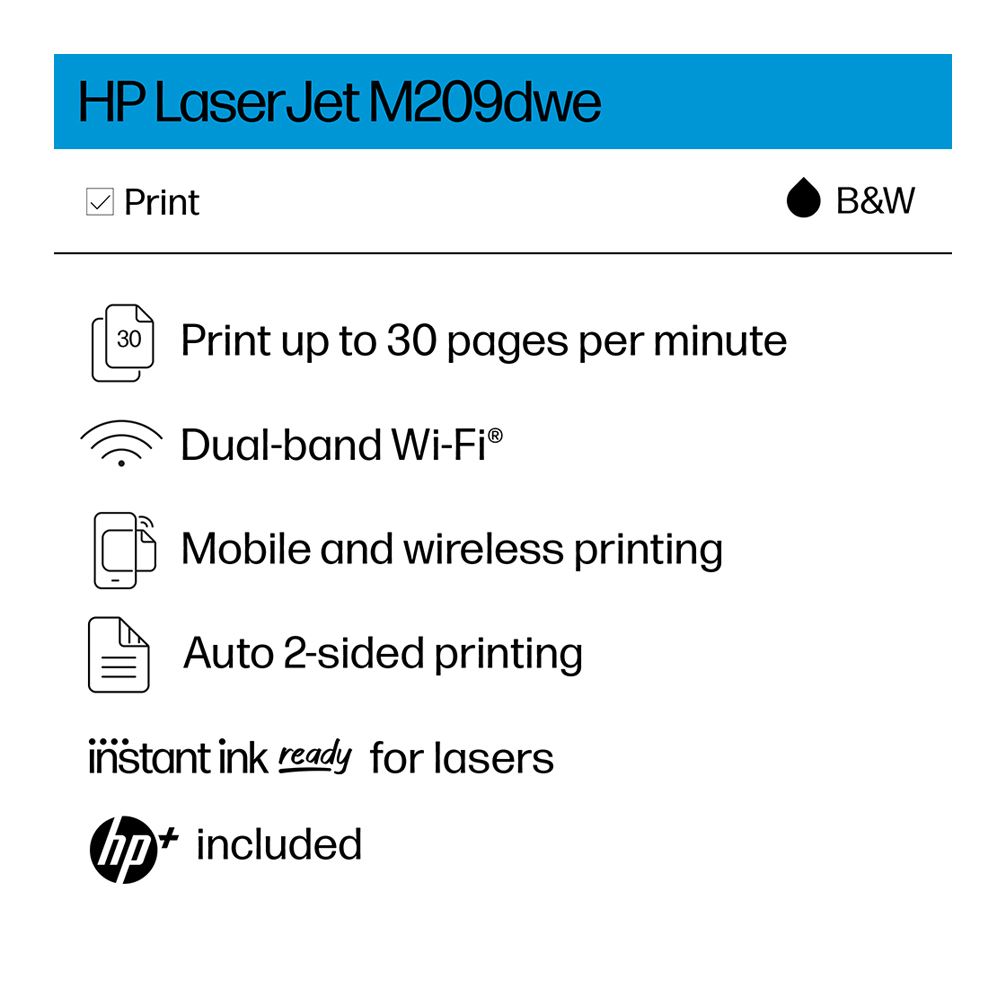 Micro Center - HP LaserJet M209dwe Printer 6GW62E#BGJ