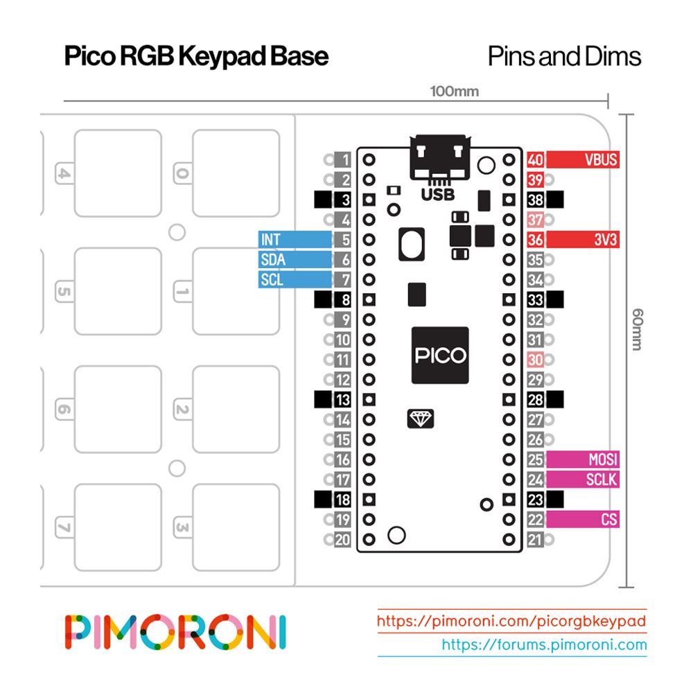 Pimoroni Pico Rgb Keypad Base Micro Center 5032