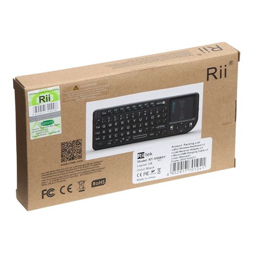 Rii Mini Bluetooth Keyboard with Mouse and Laser Pointer