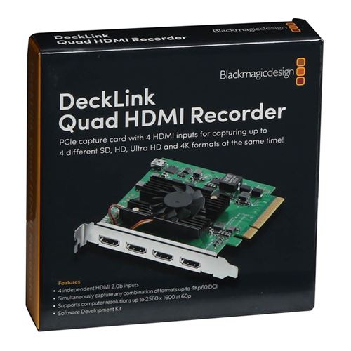 Blackmagic DeckLink Quad HDMI Recorder 4K PCIe Capture Card - Micro Center