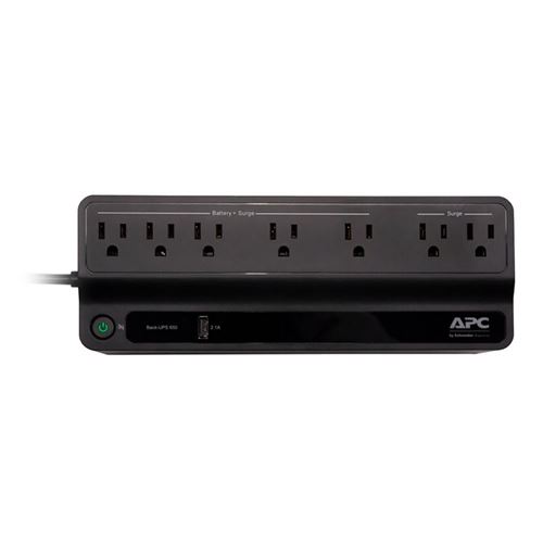 APC Back-UPS UPS (BVN650M1 ); 650 VA, 390 W, 120 V; 7 Outlets & 1 USB  Charging Ports; Adjustable Voltage Sensitivity; - Micro Center