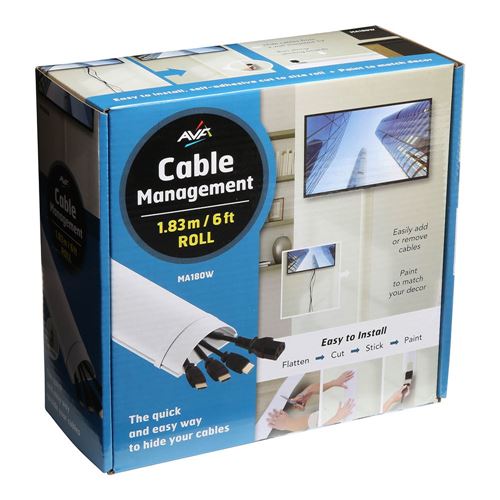 6ft Cable Management Raceway w/Adhesive - Cable Routing Solutions, Cables
