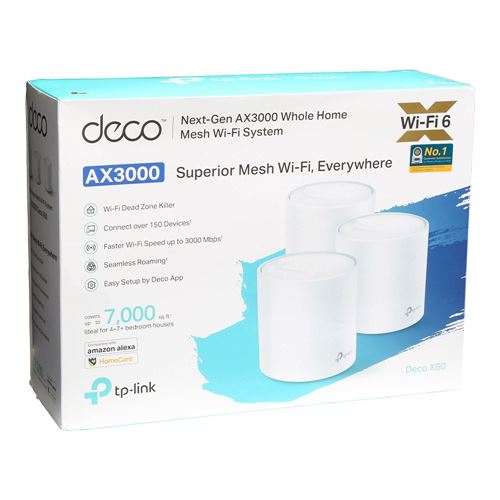 TP-LINK AX3000 Whole Home Dual Band Mesh Wi-Fi 6 System (3-Pack); Connect  up to 150 devices; Cover up to 7000 sq ft; Works - Micro Center