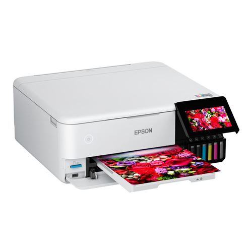 Epson EcoTank-3850 Special Edition All-in-One Inkjet Printer with Scanner,  Copier, Business Office, White, Bundle with Printer Cable 