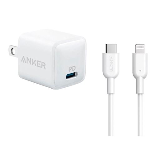 Anker PD Nano 20W USB-C Wall Charger with 6-ft USB-C to Lightning Cable - White - Micro Center
