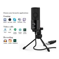 FIFINE USB Microphone, Metal Condenser Recording Microphone for Laptop MAC  or Windows Cardioid Studio Recording Vocals, Voice Overs,Streaming