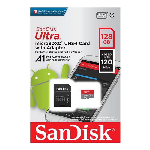  SanDisk Ultra 128GB UHS-I/Class 10 Micro SDXC Memory