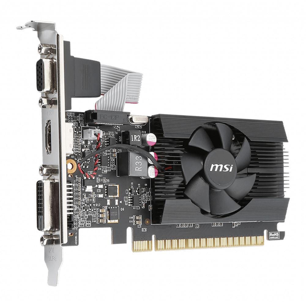 MSI NVIDIA GeForce GT 710 2GD3 LP Single Fan 2GB DDR3 PCIe 2.0 Graphics ...