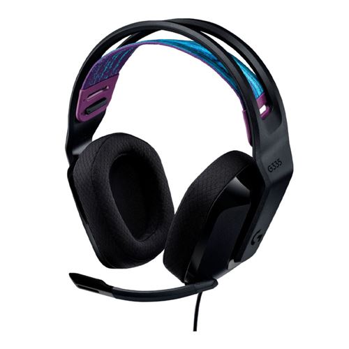 Foam Ear Microphone; to Mute Micro headband; Black - Logitech Memory G335 Gaming Elastic Headset; G Pads Flip Center Wired -