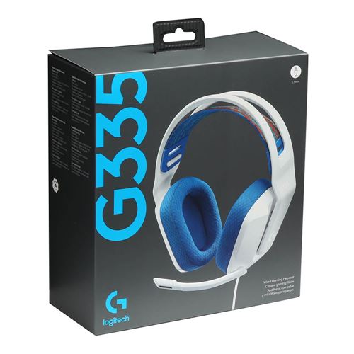 Logitech G G335 Wired Gaming Headset; Elastic headband; Flip to Mute  Microphone; Memory Foam Ear Pads - White - Micro Center