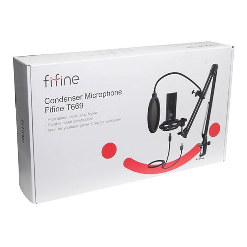 FIFINE T669 USB Studio Condenser Audio Gaming Microphone W/ Boom Arm