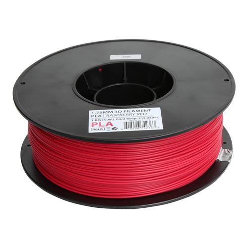 Inland 1.75mm PLA 3D Printer Filament 1kg (2.2 lbs) Cardboard Spool -  Raspberry Red; Dimensional Accuracy +/- 0.03mm, Fits - Micro Center
