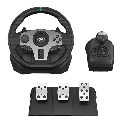 wrijving George Hanbury De vreemdeling PXN V9 Universal USB Car Sim 270/900 degree Race Steering Wheel with  3-pedal Pedals And Shifter Bundle for PC, PS3, PS4, - Micro Center