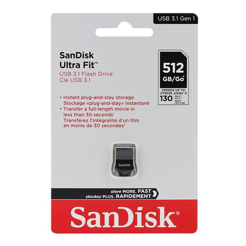 SanDisk 512GB Ultra Fit SuperSpeed+ USB 3.1 (Gen 1) Flash Drive - Black -  Micro Center