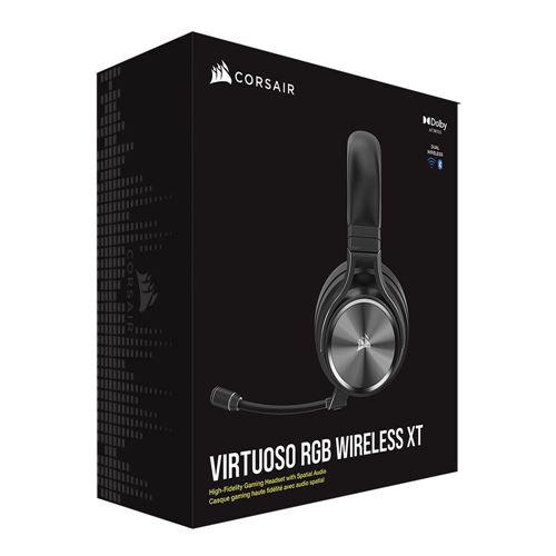  CORSAIR VIRTUOSO RGB WIRELESS XT Multiplatform Gaming Headset  With Bluetooth - Dolby Atmos - Broadcast Quality Microphone - iCUE  Compatible- PC, Mac, PS5, PS4, Nintendo Switch, Mobile - Black : Everything  Else
