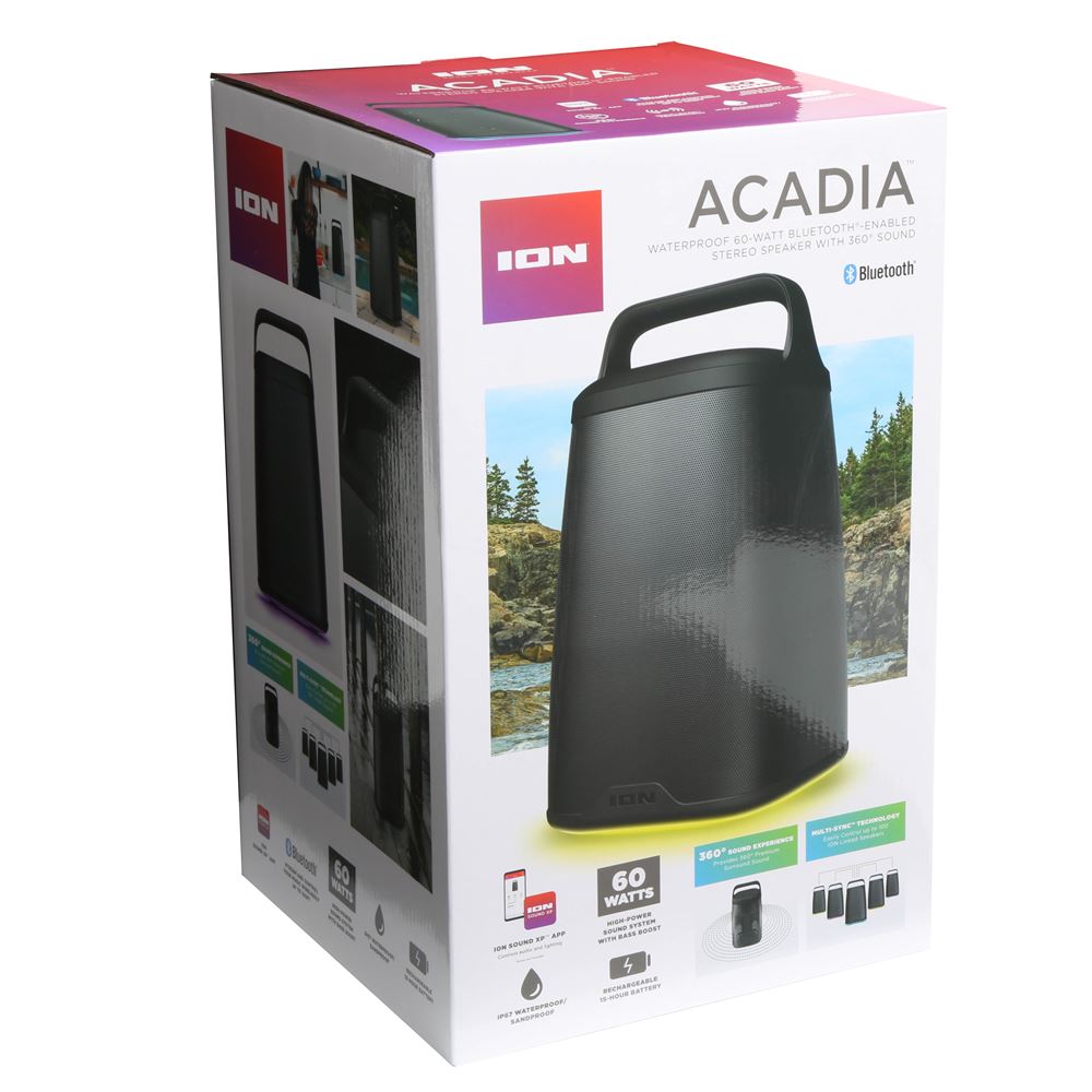 ION Audio Acadia Waterproof Bluetooth Enabled Portable Stereo Speaker