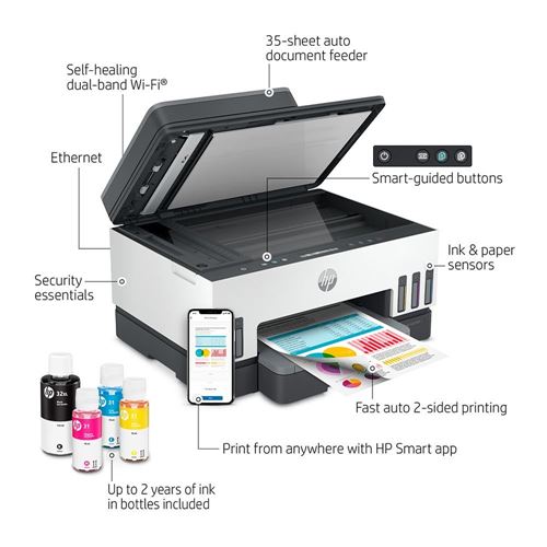 HP Smart Tank 7301 All-in-One Printer; Ink Printer Micro Center