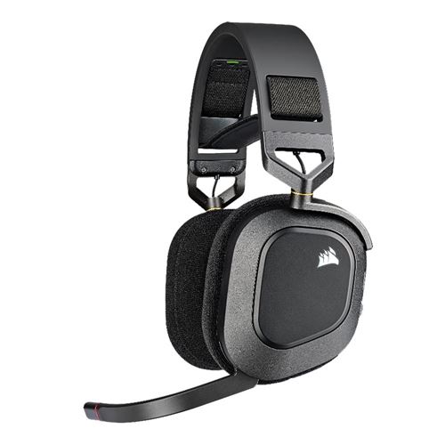 Corsair HS80 RGB WIRELESS Premium Gaming Headset with Spatial Audio -  Carbon - Micro Center