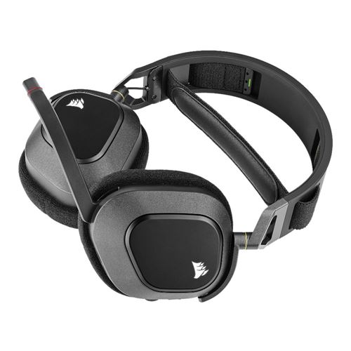 Corsair HS80 RGB WIRELESS Premium Gaming Headset with Spatial - Carbon - Micro Center